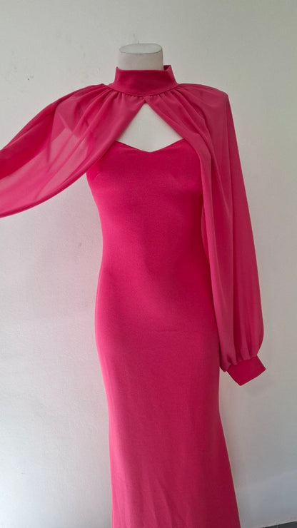 Vestido de 2 Piezas con Torera Fluida · Vestido Largo + Torera · Talla Única