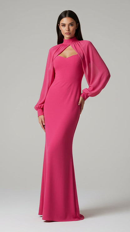 Vestido de 2 Piezas con Torera Fluida · Vestido Largo + Torera · Talla Única