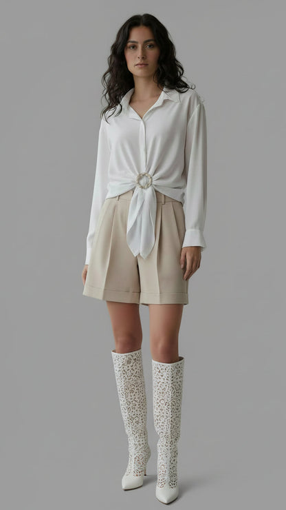 Blusa Soft Knot broche