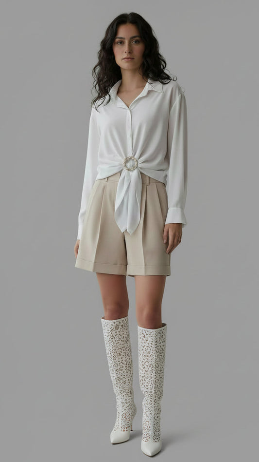 Blusa Soft Knot broche