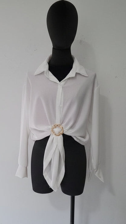 Blusa Soft Knot broche