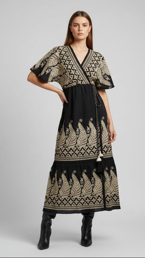 Vestido Aurea Bordada Algodón