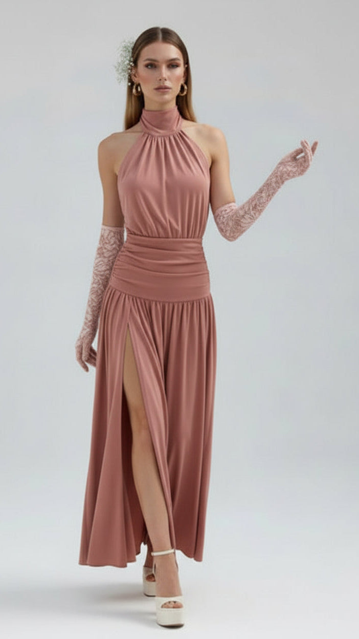 Vestido Halter Escultural · 5 colores