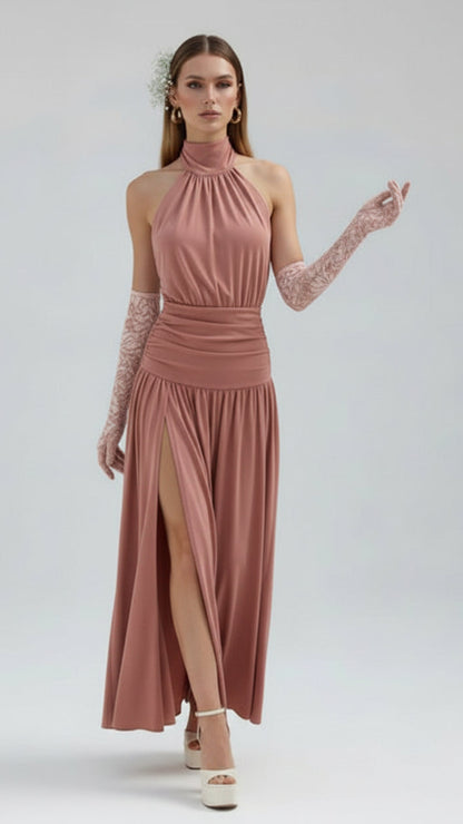 Vestido Halter Escultural · 5 colores