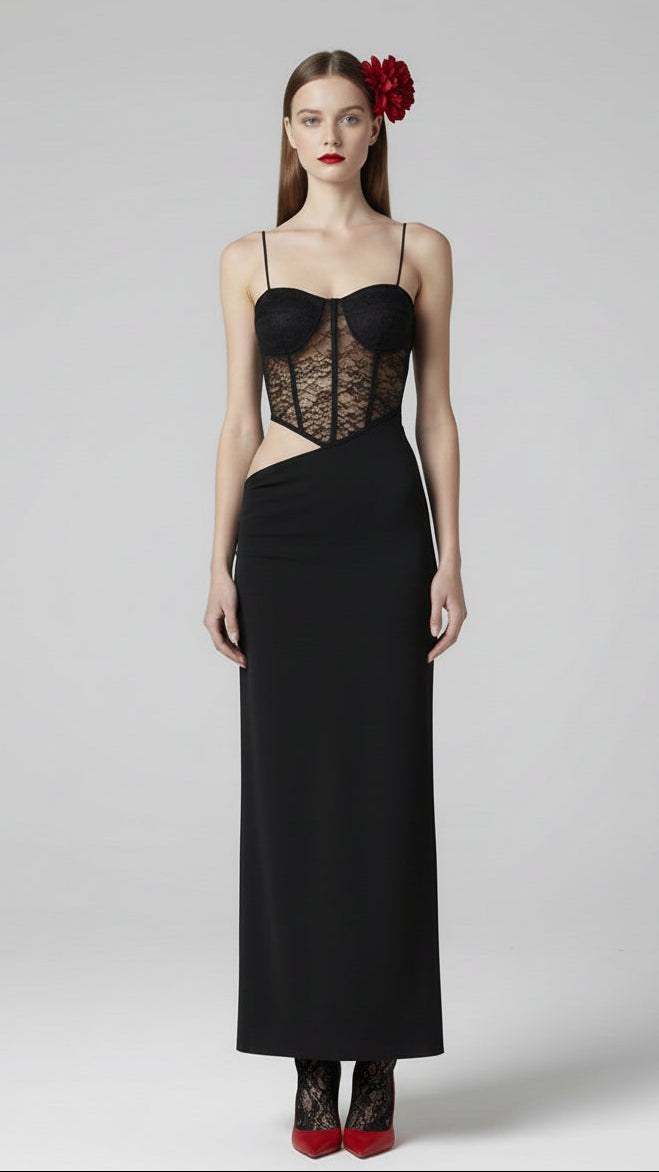Vestido Corset Lace Cut