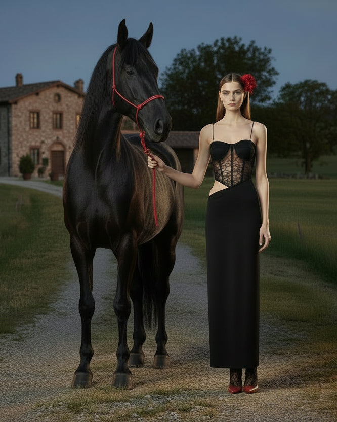 Vestido Corset Lace Cut