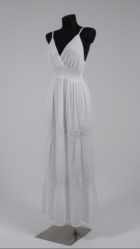 Vestido Largo de Algodón Alma Blanca