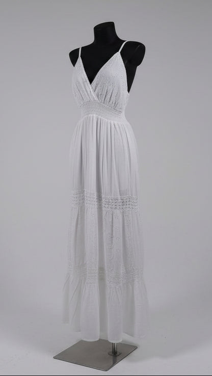 Vestido Largo de Algodón Alma Blanca