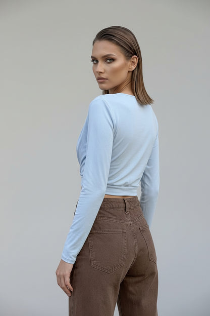 Top Drapeado con Aro Metálico · 3 Colores