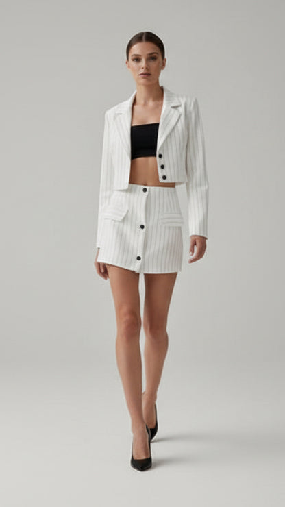 Conjunto Blazer Cropped & Falda · 2 colores