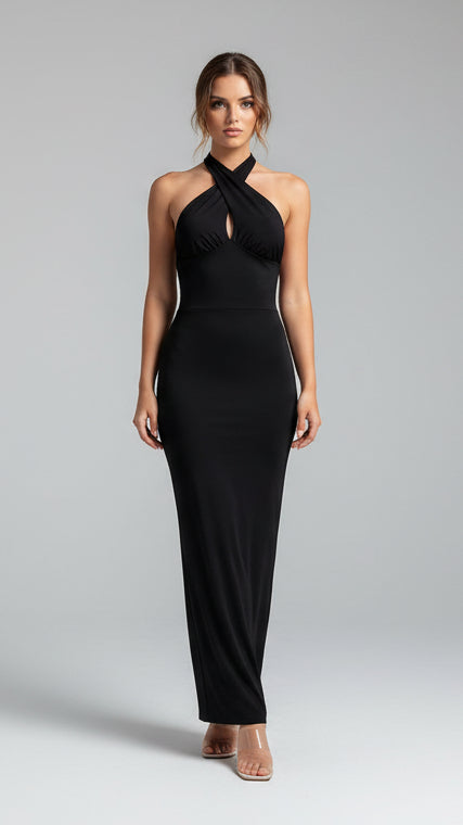 Vestido Largo Halter Elegance