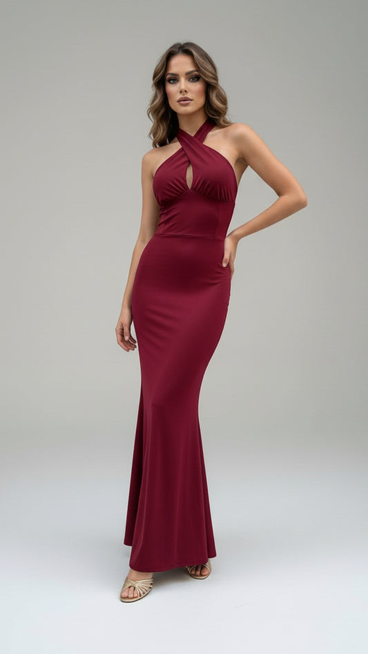 Vestido Largo Halter Elegance