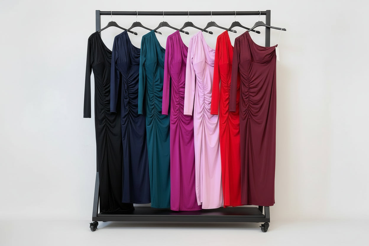 Vestido Largo Asimétrico con Abertura