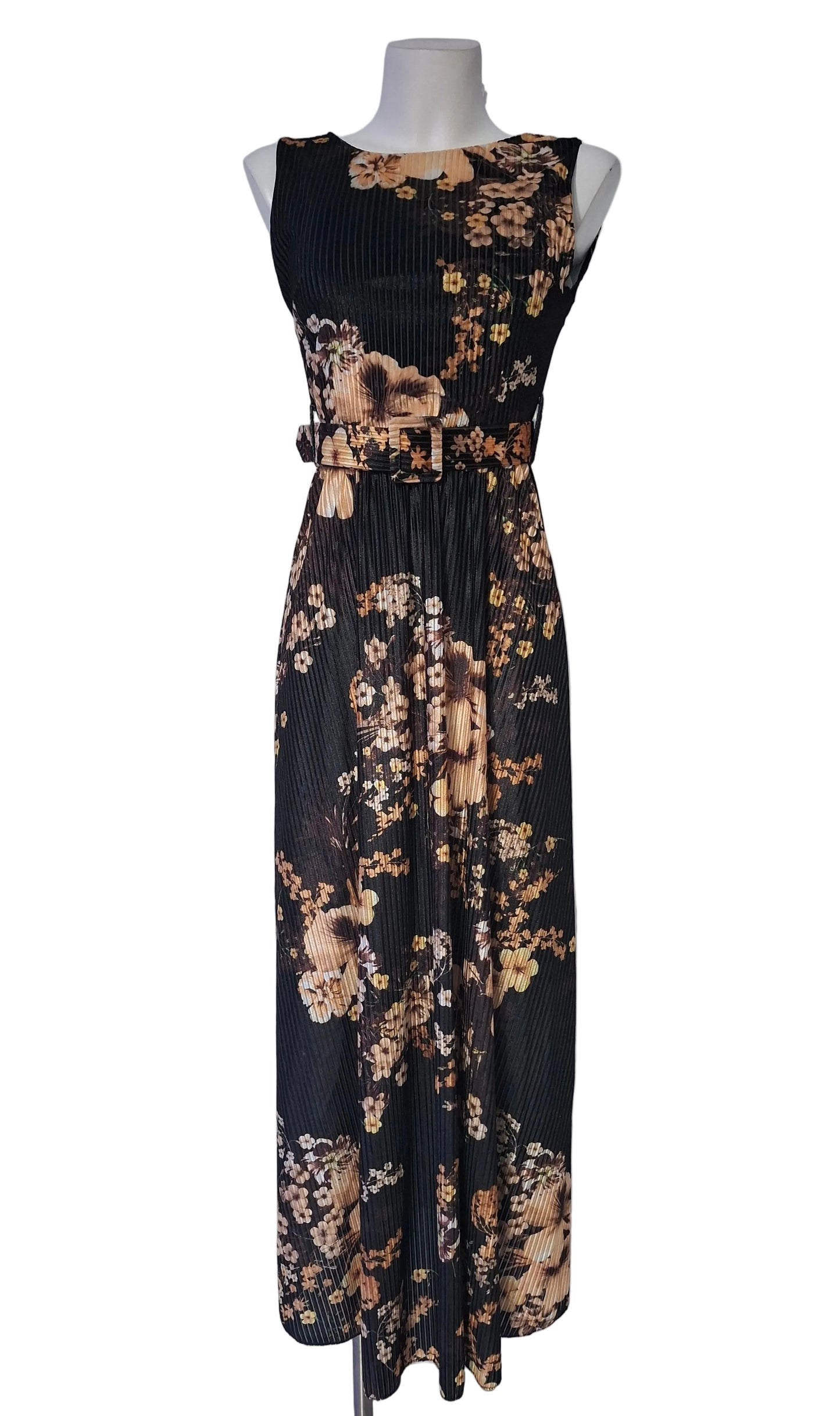 🌸 Nombre del Modelo: Maxi Vestido "Jardín Plisado" 🌸