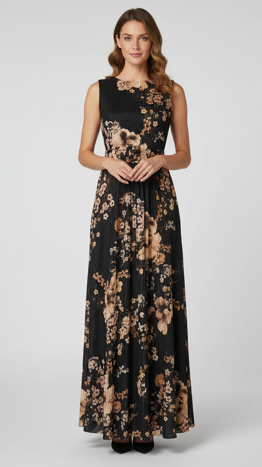 Maxi Vestido "Jardín Plisado"