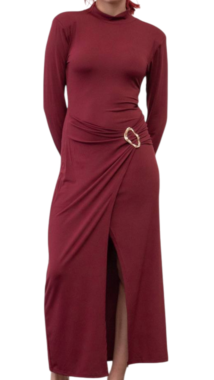 ✨ Robe midi à boucle dorée ✨