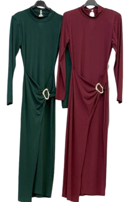 ✨ Robe midi à boucle dorée ✨