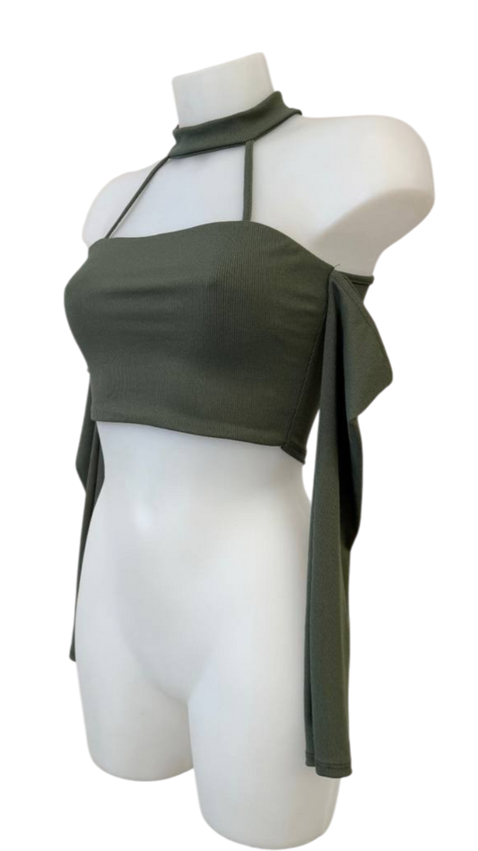 ✨ CROP TOP CANALÉ CHOKER MANGUITO ✨