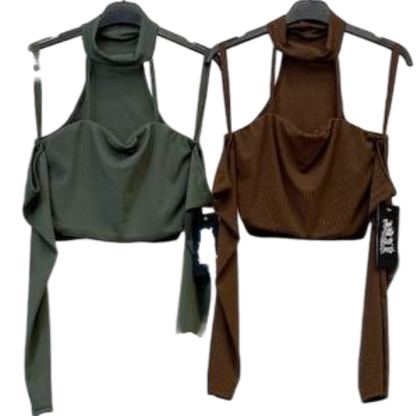 ✨ Crop top à manches ras du cou côtelées ✨