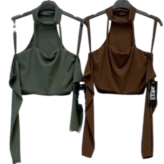 ✨ CROP TOP CANALÉ CHOKER MANGUITO ✨